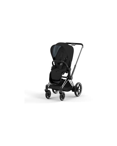 Veduta d'insieme del telaio del passeggino Gb Maris Luxe Black con dettagli tecnici in evidenza