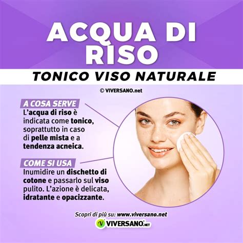 Infografica che riassume i diversi usi dell'amido di riso per la pelle e i capelli