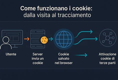schema che illustra il funzionamento dei cookie di prime e terze parti e il tracciamento cross-site