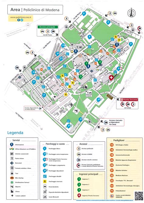 Mappa indicativa delle aree esterne del Policlinico di Careggi