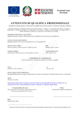 Attestato di qualifica professionale