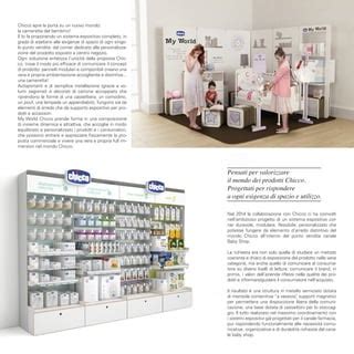 Interno di un negozio Chicco con esposizione di prodotti per bambini