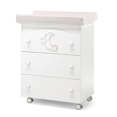 Erbesi Bagnetto Fasciatoio Moon con luci LED integrate che brillano al buio