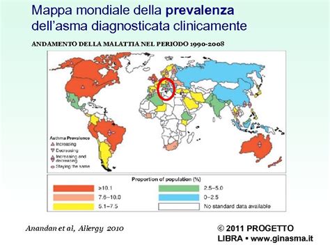 Mappa della prevalenza stimata della malattia di Pompe nel mondo