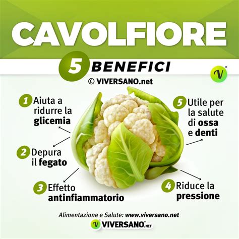Infografica sui benefici del cavolfiore
