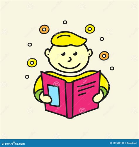 illustrazione di un bambino che interagisce con un dispositivo interattivo digitale mentre è circondato da libri classici