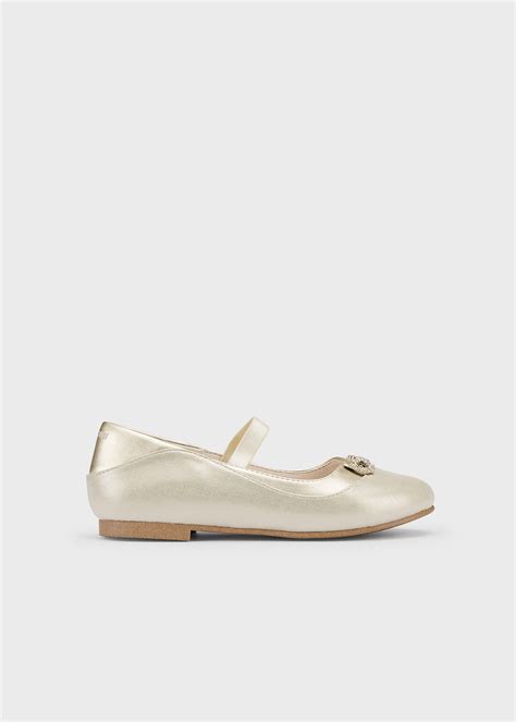 Ballerine bimba oro con fiocchetto