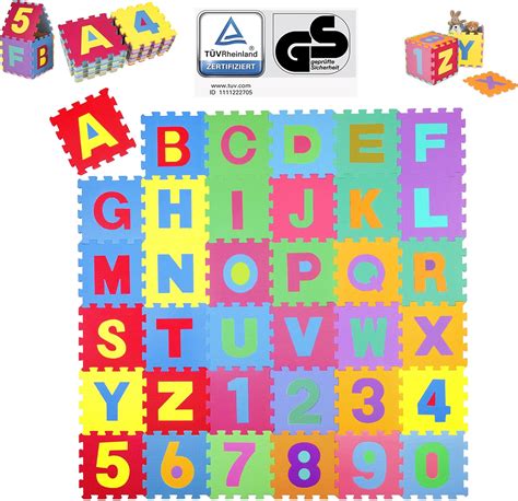 Tappeto puzzle con numeri colorati e animali per bambini