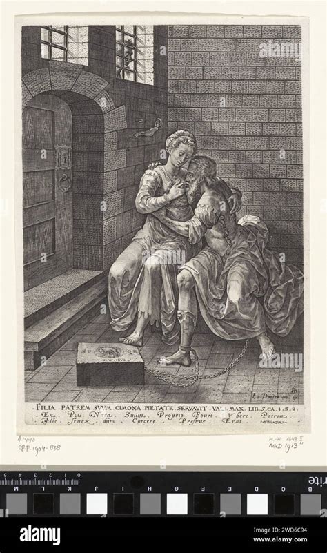 incisione di Sebald Beham raffigurante Cimone e Pero