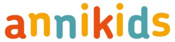 Logo Annikids con elementi grafici di festa