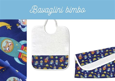 tipi di tessuti e design per bavaglini neonato