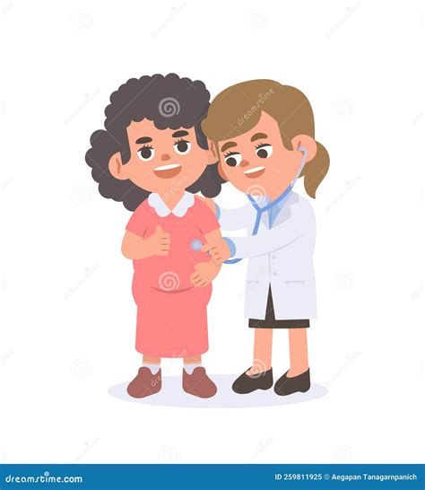 illustrazione di una donna in gravidanza che consulta un medico