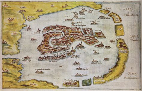 Mappa storica della laguna di Venezia con le isole originali