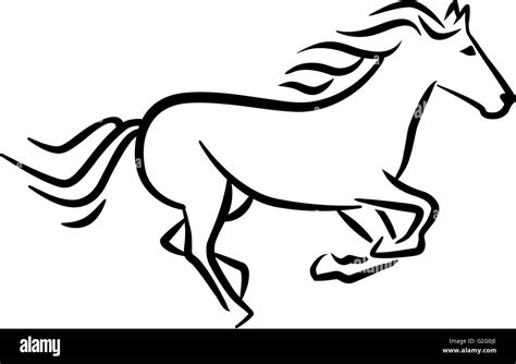 illustrazione stilizzata di un cavallo nobile e antico in stile iconografico