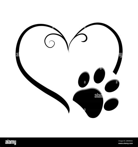 Tatuaggio di una zampa di cane con un cuore