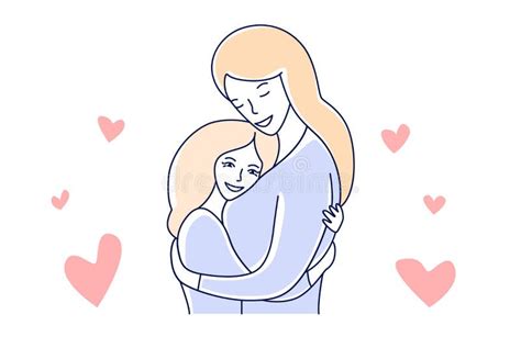Illustrazione stilizzata di una madre che abbraccia un bambino con amore