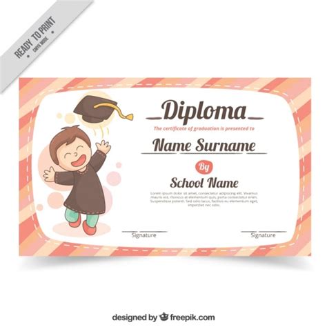 Bambino con diploma felice