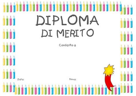 Diplomi per bambini colorati