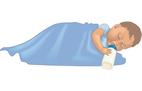 Illustrazione di un bambino che beve latte materno