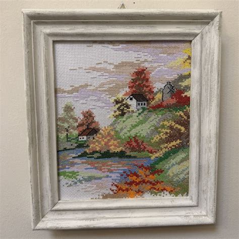 Esempio di quadro paesaggio a punto croce completato