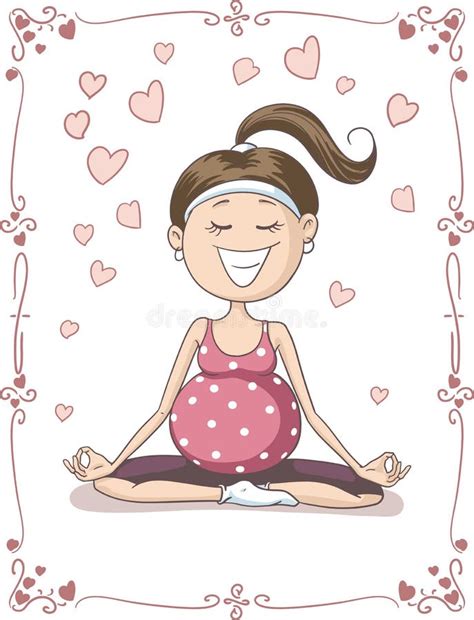 Illustrazione di una donna incinta felice che assume una compressa