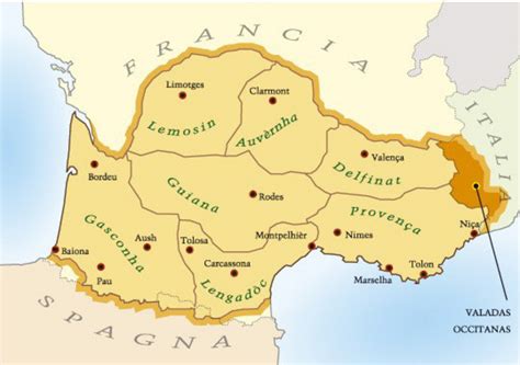 Mappa storica dell'Occitania