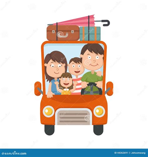 illustrazione concettuale di una famiglia che viaggia in auto con neonato a bordo