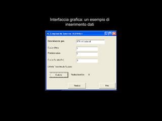 Schermata di esempio dell'interfaccia Termus per l'inserimento dati