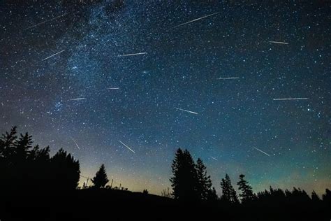 rappresentazione stilizzata della notte di San Lorenzo con stelle cadenti sopra un paesaggio rurale
