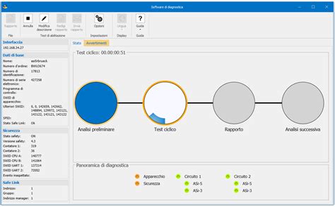 screenshot dell'interfaccia di un software di diagnostica hardware