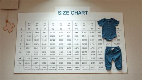 Sizing chart for baby clothes