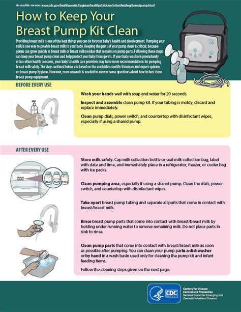 Cleaning and sterilising breast pump parts