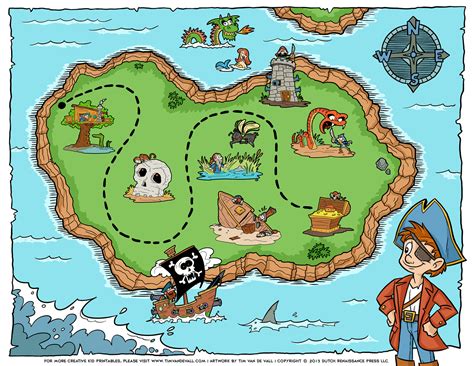 Pirate treasure hunt map for kids