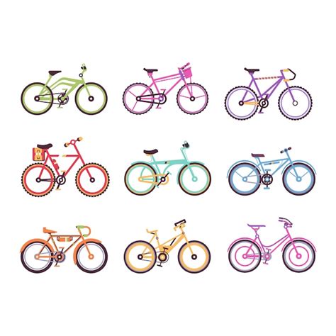 Vari tipi di biciclette per ragazze con accessori e design diversi