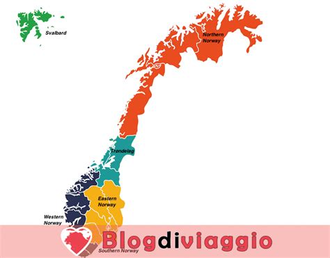 Mappa della Norvegia che evidenzia le regioni con maggior supporto familiare