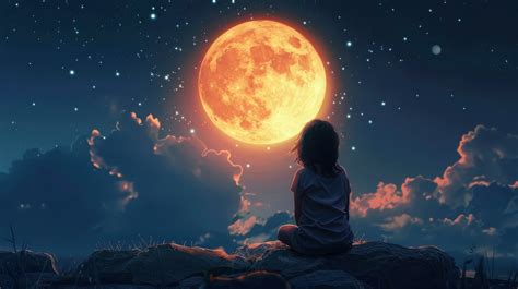 Donna incinta che guarda la luna