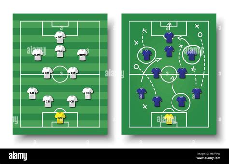 Campo da calcio e due squadre in azione
