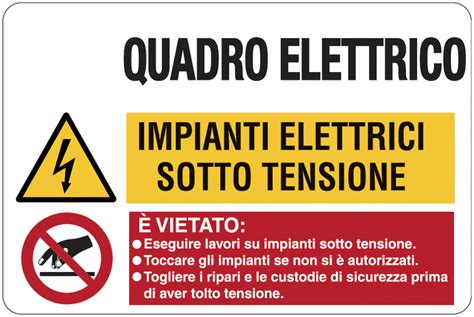 Segnaletica di pericolo elettrico e avvertenze generali per la sicurezza