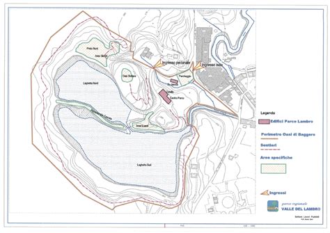 Mappa storica dell'Oasi di Baggero con indicazioni della vecchia cava