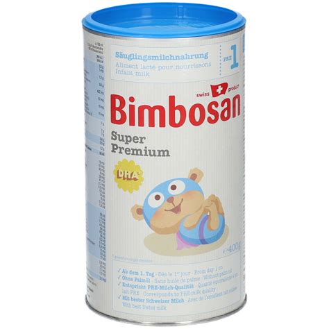 Infografica con i benefici di Bimbosan Super Premium: senza olio di palma, senza amido, DHA, GOS, vitamine