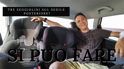 Illustrazione del posizionamento dei seggiolini nel sedile posteriore di un'auto
