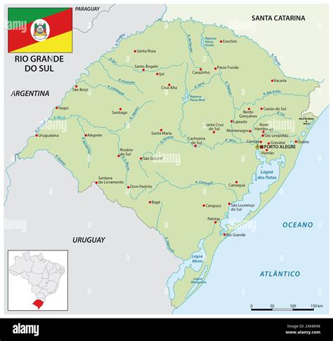 Mappa del Rio Grande do Sul con evidenziata la località di Imigrante