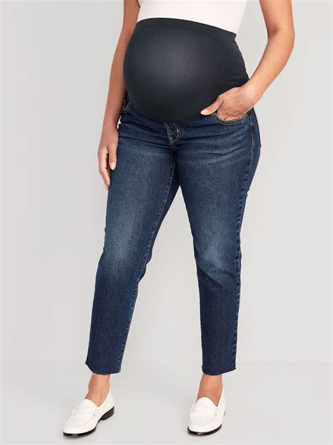 Maternity straight ankle jeans