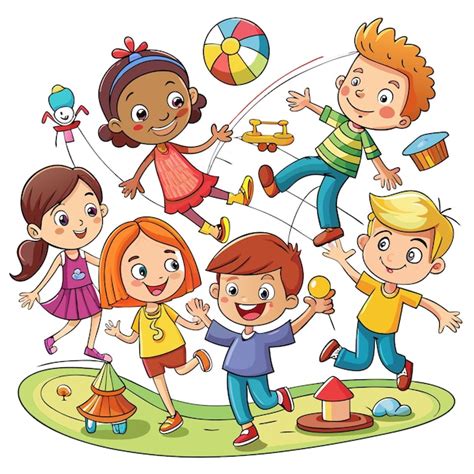 Bambini che giocano a campana su un disegno colorato