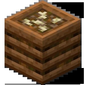 Compostiera di Minecraft che mostra il processo di trasformazione degli scarti organici