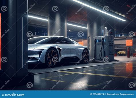 Veduta panoramica di un centro assistenza automobilistico moderno e all'avanguardia