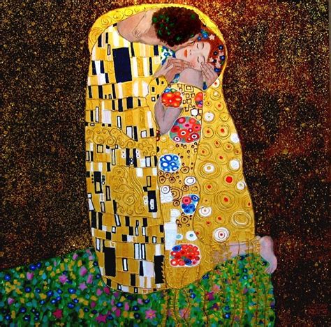 Il Bacio di Gustav Klimt: dettaglio dell'oro e dei mosaici