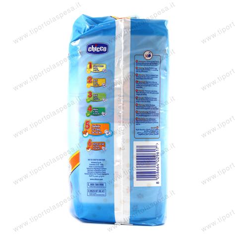 confezione di pannolini Chicco Junior disposti in modo ordinato