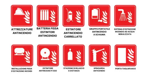 Estintore e segnale di uscita di emergenza