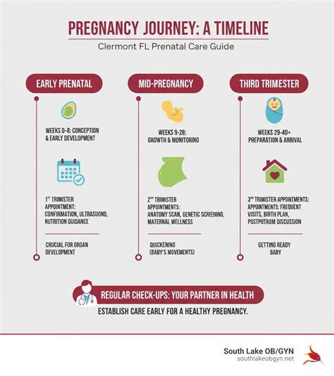infographic on prenatal care timeline
